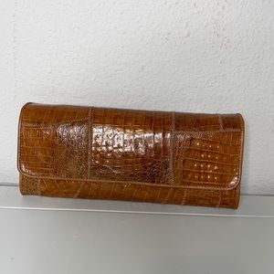 Leather wallet clutch